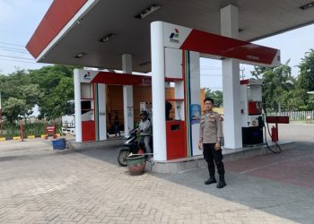 PATROLI OBYEK VITAL SPBU DINOYO OLEH ANGGOTA POLSEK DEKET POLRES LAMONGAN