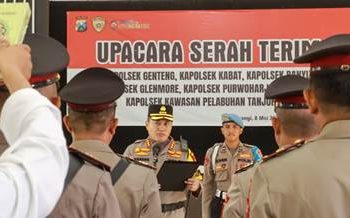 Kapolresta Banyuwangi Pimpin Serah Terima Jabatan Kapolsek